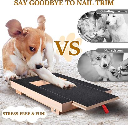 Pad de grattage en bois verni avec couvercle amovible et boîte de friandises pour la taille des ongles