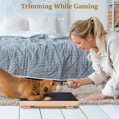 Pad de grattage en bois verni avec couvercle amovible et boîte de friandises pour la taille des ongles