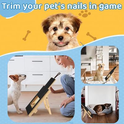 Matériel en bois pour chiens, garniture pour ongles, grattoir avec boîte à collations, échantillon gratuit