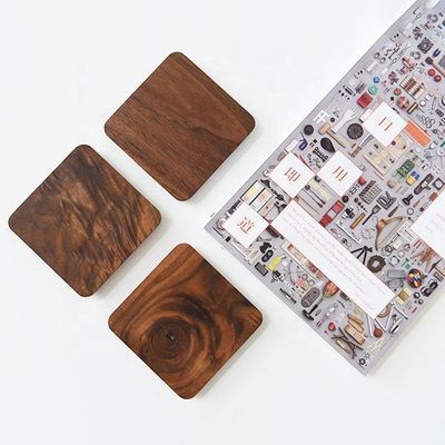 10x10x1,2 cm de style japonais sous-vêtements en bois de noyer noir pour théière et tasse sur mesure