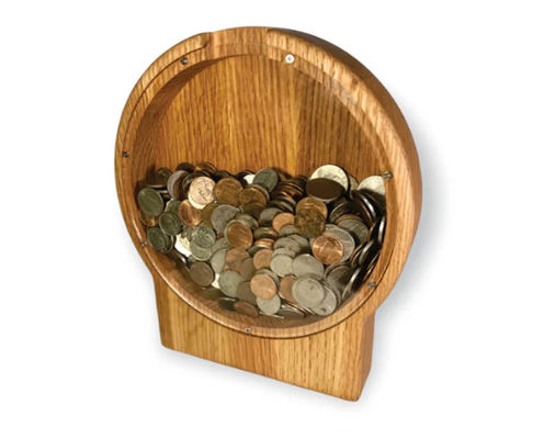 Logo personnalisé Banque de porcs en bois Enfants économiser de l'argent Sport Baseball Thème couleur claire