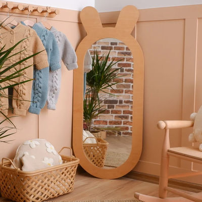 Design rustique miroir décoratif en bois pour le salon Montessori pour enfants