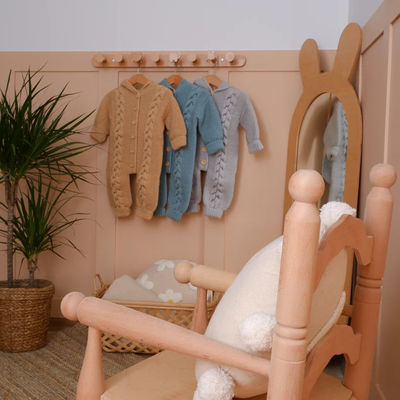 Design rustique miroir décoratif en bois pour le salon Montessori pour enfants