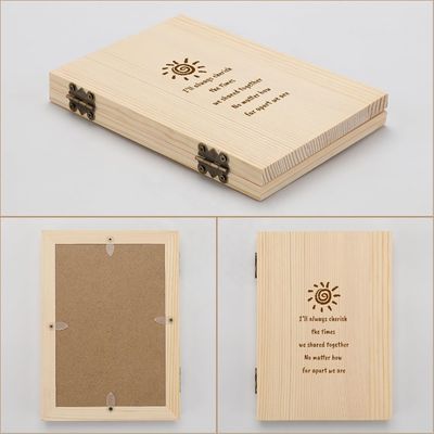 Cadre photo en bois pour couples avec texte personnalisé gravé au laser