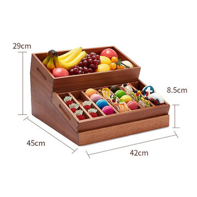 Boîte de vitrine à pain en bois multifonctionnelle Fruits plantes de stockage Caisse de nourriture