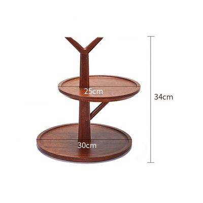 En bois 2 3 étages Snack Fruit Plateau Bonbons plateau Dessert Étagère d'affichage Décoration du gâteau de mariage