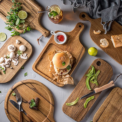 Tableau de pain en bois de noyer noir de taille personnalisée acceptée pour les fruits et les portions 40x23 cm
