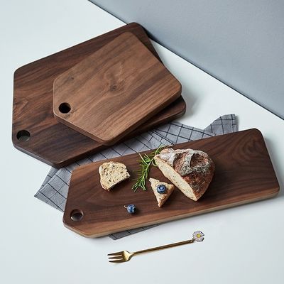 Logo personnalisé Accepté Fabriqué à la main dans le style nordique Tableau de pain de noix noire