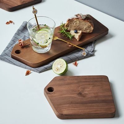 Logo personnalisé Accepté Fabriqué à la main dans le style nordique Tableau de pain de noix noire