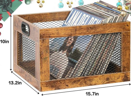 Porteur de disques en bois pour le stockage classique Cube Organiseur de disques de stockage Comme votre demande