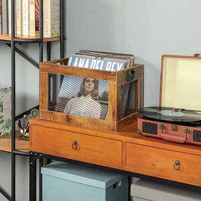 Porteur de disques en bois pour le stockage classique Cube Organiseur de disques de stockage Comme votre demande