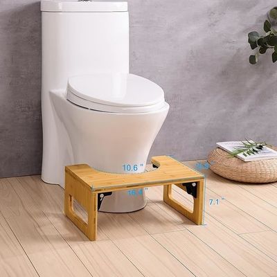 Design en stock Couleur naturelle Tabouret de toilette en bambou 7 pouces