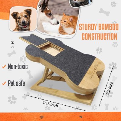 Planche à gratter pour ongles de chien avec boîte à friandises En forme d'os Pad de grattage pour chiens pour pattes d'ongles OEM