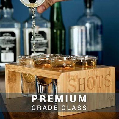 Plateau en verre en bois à écran de soie pour le service VIP