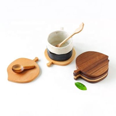 Logo personnalisé Acceptable gravure au laser sous-sol en bois pour tapis de tasse de café personnalisé