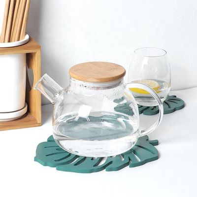 Design de mode irrégulier en bois environnemental MDF Coupe des sous-vêtements coupe de cactus de feuilles vertes tapis de décoration tapis