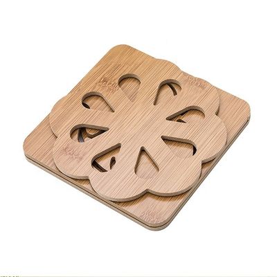 Mat créatif en bambou pour les tasses et bols de thé en bois peint sur mesure