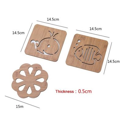 Mat créatif en bambou pour les tasses et bols de thé en bois peint sur mesure