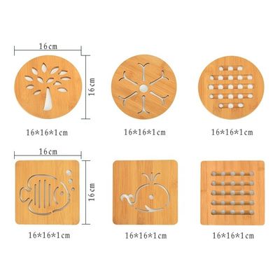 Mat créatif en bambou pour les tasses et bols de thé en bois peint sur mesure