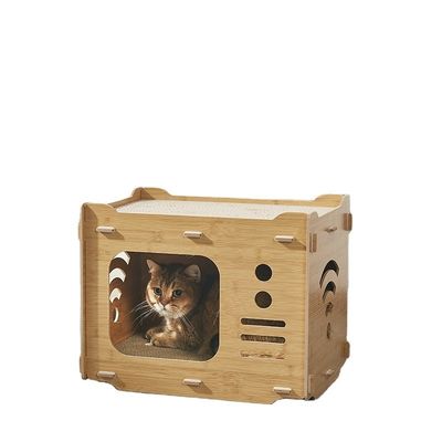 Maison en carton double couche personnalisée avec 2 PCS Maillots de rasage pour chat Maison de rasage pour chat Économisez de l'espace