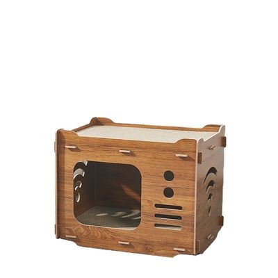 Maison en carton double couche personnalisée avec 2 PCS Maillots de rasage pour chat Maison de rasage pour chat Économisez de l'espace