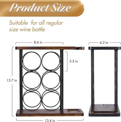 Type debout Tableau porte-vin avec plateau en bois et organisation