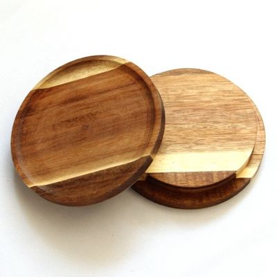 Jars à bougies en verre à couvercle en bois d'acacia certifiées FSC pour une ouverture facile et certificat FSC