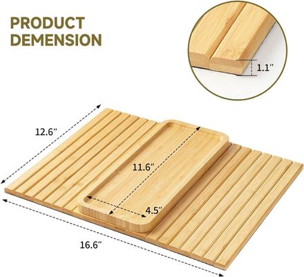 Soute de canapé en bambou plateau de bras Table grand canapé porte-coupe plateau pour les tasses téléphoniques à distance
