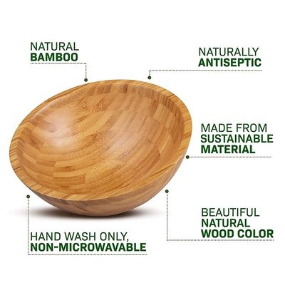 Logo personnalisé Eco-friendly Bouteille ronde de salade de bambou naturel pour le style moderne Amazon Design
