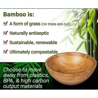 Logo personnalisé Eco-friendly Bouteille ronde de salade de bambou naturel pour le style moderne Amazon Design