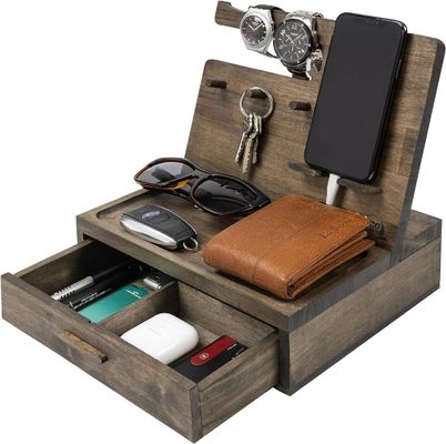 Organiseur de table de chevet à double niveau pour le stockage de grandes quantités d'accessoires de téléphones cellulaires