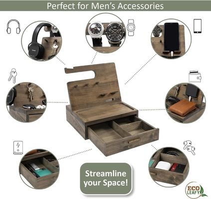 Organiseur de table de chevet à double niveau pour le stockage de grandes quantités d'accessoires de téléphones cellulaires