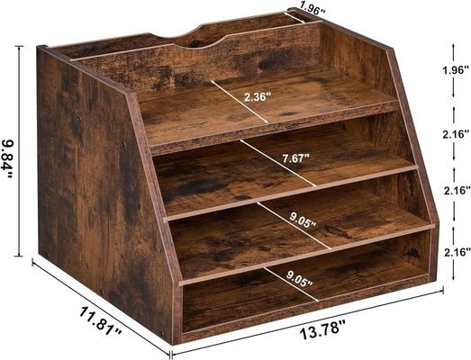 Étagères réglables Étagère d'organisation de fichiers en bois pour économiser de l'espace et l'organisation