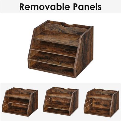 Étagères réglables Étagère d'organisation de fichiers en bois pour économiser de l'espace et l'organisation