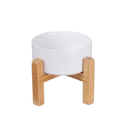 Étagère en bois réglable en bois massif Pet Cat Dog Food Bowl Nourrisseuses pour animaux de compagnie sans réglage de l'heure