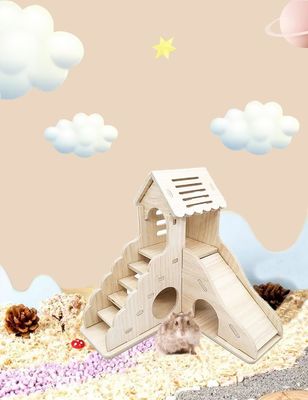 Escalier d'escalade et planche à roulettes Cabane en bois pour autres petits animaux