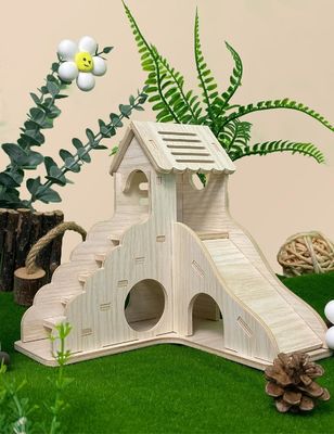 Escalier d'escalade et planche à roulettes Cabane en bois pour autres petits animaux