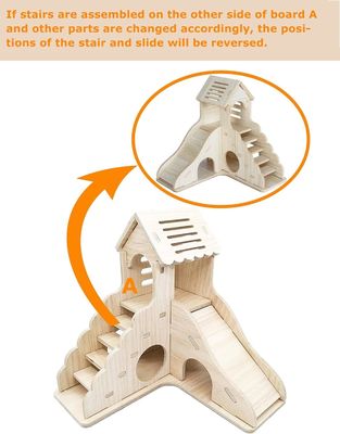 Escalier d'escalade et planche à roulettes Cabane en bois pour autres petits animaux
