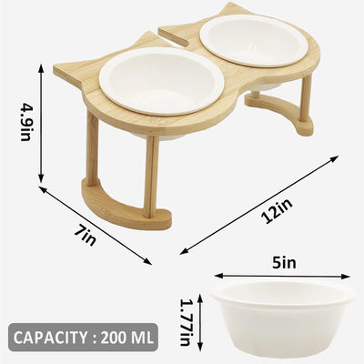 Étagère de bol de nourriture pour animaux de compagnie en bois réglable pour source d'alimentation non applicable et mangeoires pour animaux de compagnie