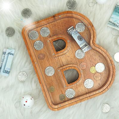 Lettre en bois de l'alphabet acrylique boîte à argent d'impression brûlées grandes lettres cochons pour les enfants