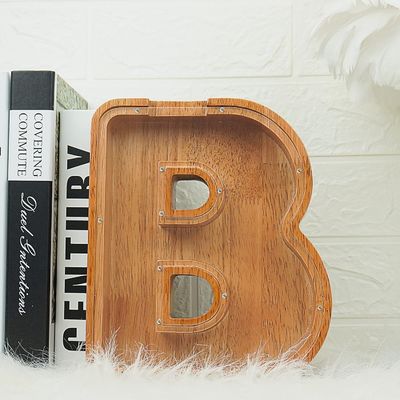 Lettre en bois de l'alphabet acrylique boîte à argent d'impression brûlées grandes lettres cochons pour les enfants