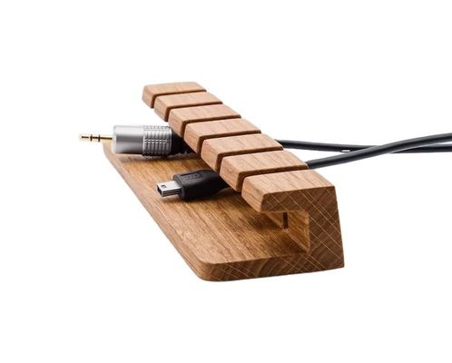 Cable en bois imprimé à écran de soie et organisateur de chargeur pour porte-chargeur de table carrée