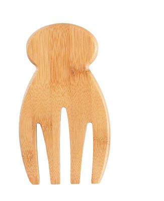 Ensemble de 2 mains de salade en bois de bambou parfait pour lancer et servir des pâtes de salade et plus