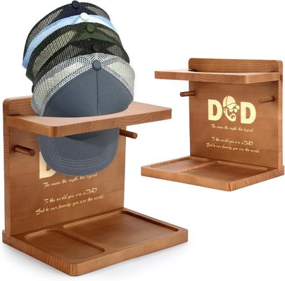 Chapeau en bois de couleur simple affichage Stand pour l' organisateur de bureau à domicile et papa cadeaux d'anniversaire