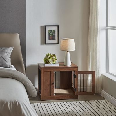 Meubles en bois Cage de chien moderne décoratif personnalisé maison d'animaux de compagnie table de nuit