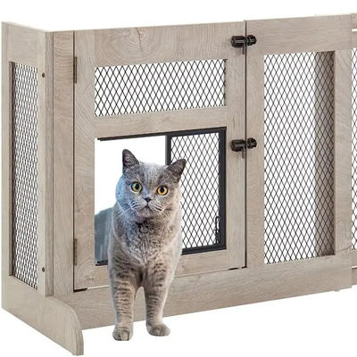 Porte de chien debout en bois libre en grande quantité avec mailles de porte de chat et logo personnalisé
