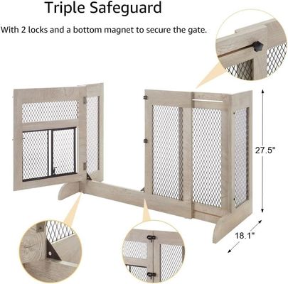 Porte de chien debout en bois libre en grande quantité avec mailles de porte de chat et logo personnalisé