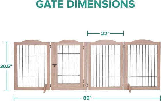Porte de chien en bois durable avec porte à travers porte de grande quantité et design pliable