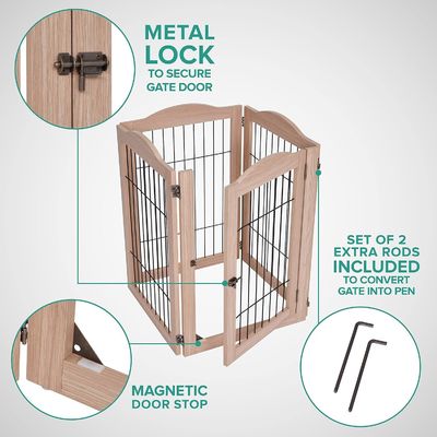 Porte de chien en bois durable avec porte à travers porte de grande quantité et design pliable