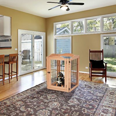 Porte de chien en bois durable avec porte à travers porte de grande quantité et design pliable